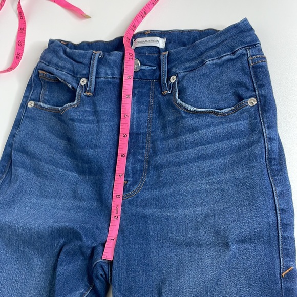 Good American Good Waist High Rise ankle raw hem jeans size 4/27 - Picture 9 of 10